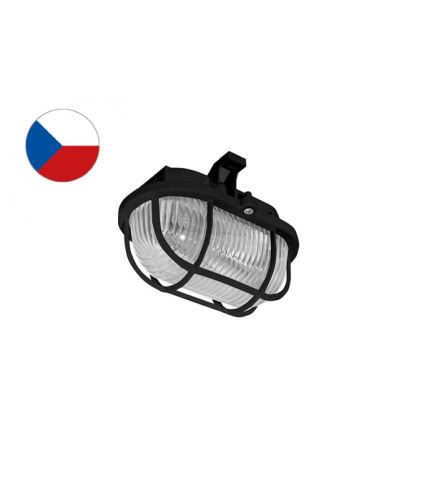 Svítidlo stropní a nástěnné OVAL PLAST SOP-60/C 60W IP44 černá PANLUX