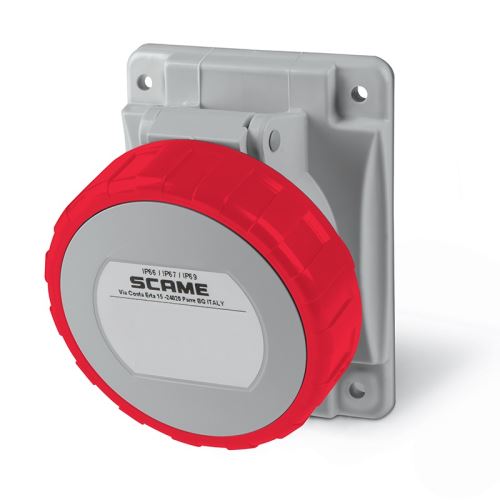 Zásuvka vestavná OPTIMA šikmá, 3P+N+E, 400V/ 16A, IP67 SCAME - 418.1667