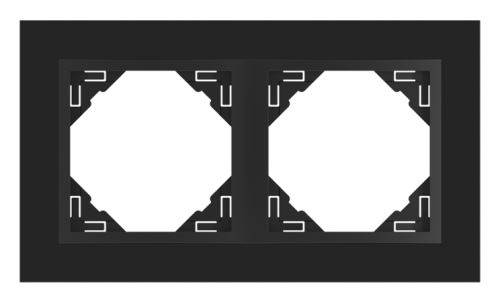 Dvojnásobný rámeček CRYSTAL 90920 TEP - sklo černá/ černá LOGUS90