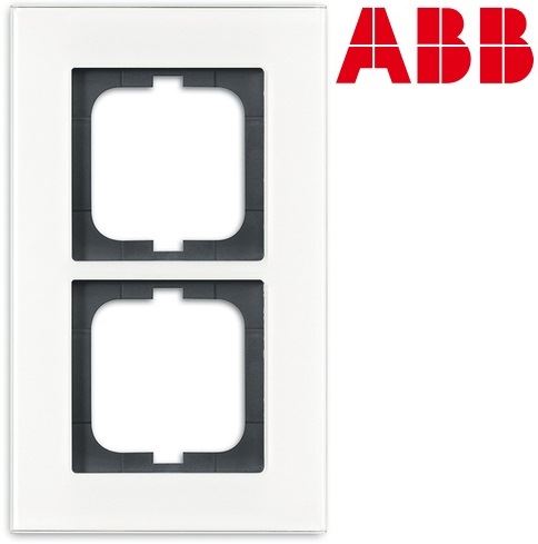 ABB 1754-0-4443 Rámeček dvojnásobný Solo® carat bílé sklo