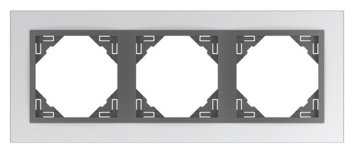 Trojnásobný rámeček METALLO 90930 TUS - hliník/ šedá (kov)