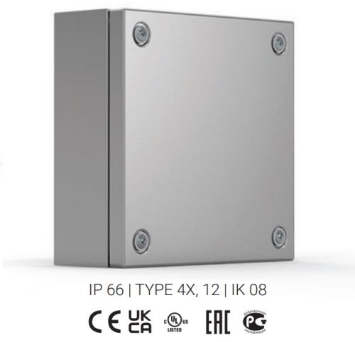 Svorkovnicová skříňka nerezová ocel 150x150x80 IP66 SSTB151508-316 ELDON