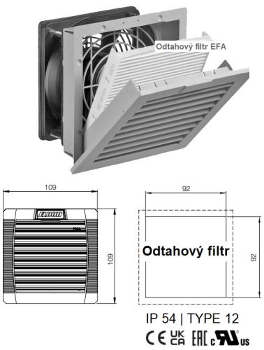 Odtahový filtr výstupní 92x92 IP54 EFA100R5 ELDON