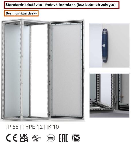 Skříň stojící ocelová kombinovatelná 2200x600x600 IP55 MCS22066PER5 ELDON