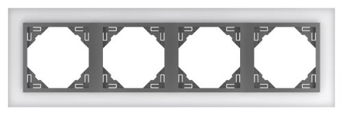 Čtyřnásobný rámeček CRYSTAL 90940 TCS - sklo/ šedá LOGUS90