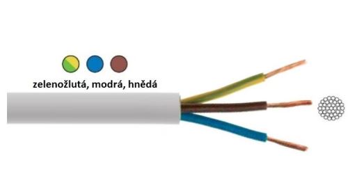 Kabel H05VV-F 3G0,75 mm2 (CYSY) bílá