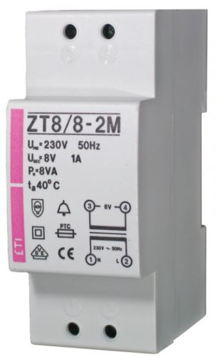 Zvonkový transformátor ETI ZT8/8-2M 002411010