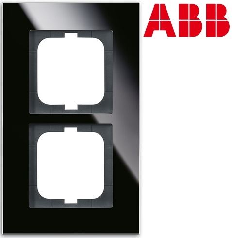 ABB 1754-0-4323 Rámeček dvojnásobný Solo® carat černé sklo