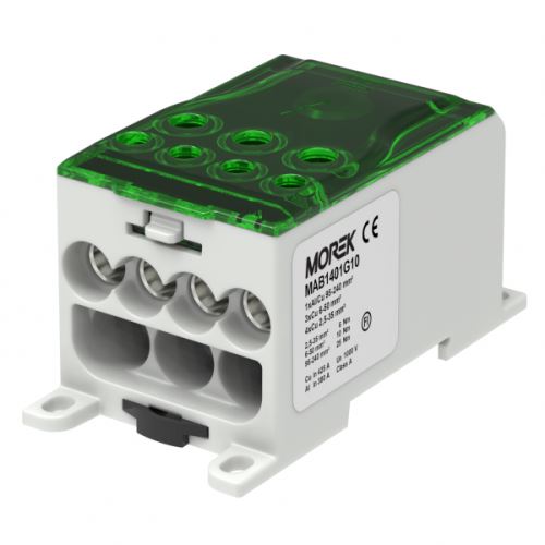 Distribuční blok OJL 400A vstup 1xAl/Cu240mm2 výstup 4x35/3x50mm2 zelená