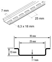 Lišta nosná DIN TS35/1-7,5 perforovaná 35x7,5mm 1m pozink ELEMAN (1)