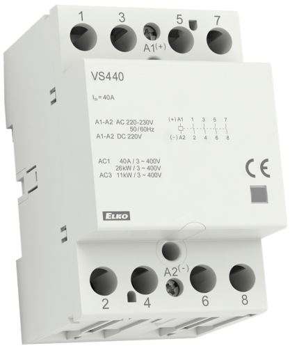 Stykač instalační VS440-04 4x40A 230V AC/DC ELKO