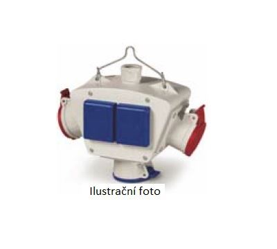 Adaptér 3-cestný bez kabelu IP44, 2x16A/230V domovní, 1x16A/5P SCAME - 603.221