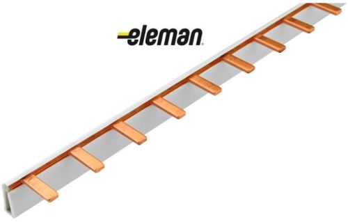 Lišta propojovací 1-pólová S-1L-210/10 ISO kolík 10mm2, 12 modulů, 63A, 210mm ELEMAN