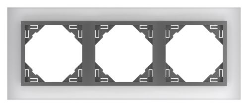 Trojnásobný rámeček CRYSTAL 90930 TCS - sklo/ šedá LOGUS90