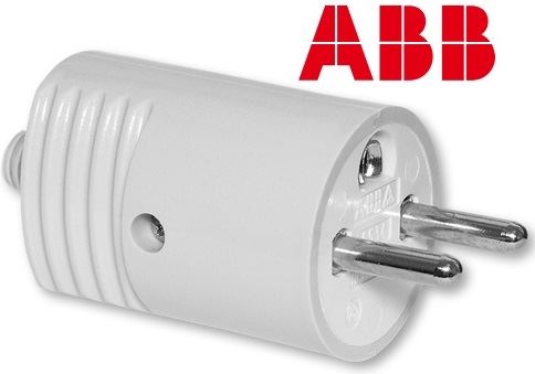 ABB 5534N-C02100 S Vidlice dvojpólová s ochranným kontaktem, s přímým vývodem šedá