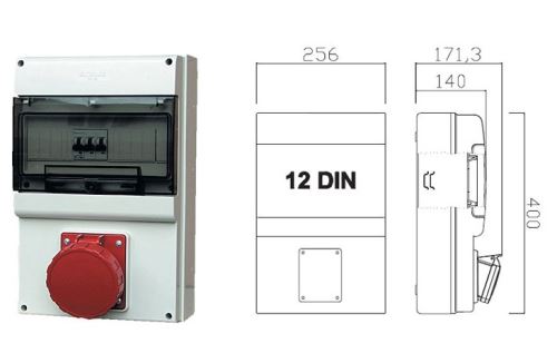 Zásuvková rozvodnice jištěná, 1x zásuvka, IP66 SCAME - D333.000010-1