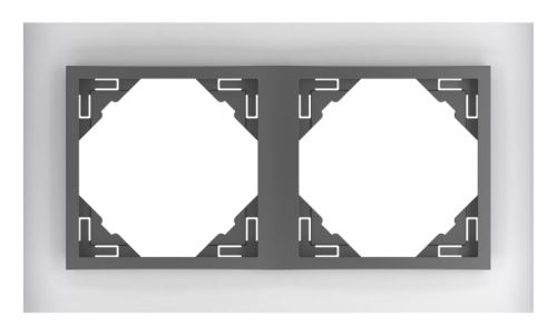Dvojnásobný rámeček CRYSTAL 90920 TCS - sklo/ šedá LOGUS90