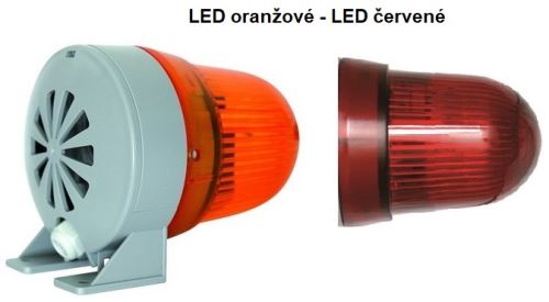 Houkačka HV85-24LED-R červené LED 85dB 24V DC/AC IP65 vertikální montáž