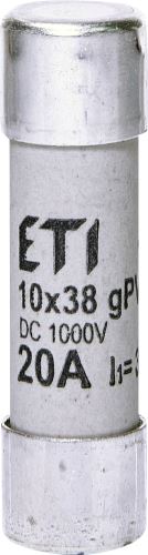Pojistka válcová CH10x38 gPV 20A 1000V DC ETI