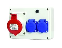 Zásuvková skříň bez jištění SCAME IP54, 3 zásuvky (686.322)