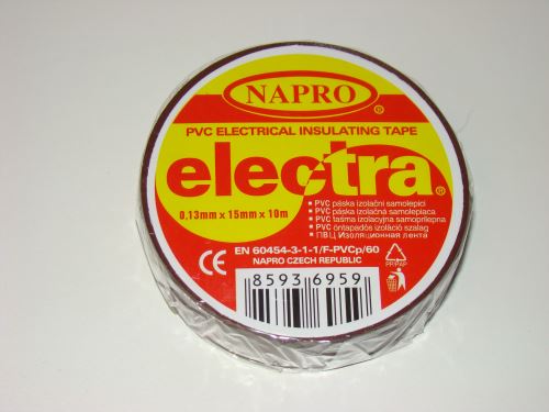 Elektroizolační páska PVC ELECTRA NAPRO 15mm x 10m hnědá