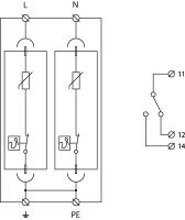 Svodič FLP-12,5 V/2 S SPD typ T1+T2 SALTEK (2)