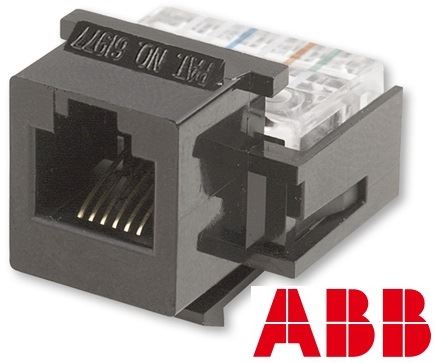 ABB 1228.01 RJ 12-6 Přístroj zásuvky telefonní Modular Jack RJ 12-6 Cat.3