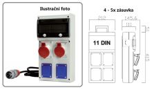 Zásuvková skříň s chráničem přenosná s kabelem SCAME 230V/400V - 32A, IP54 (632A.3322-102F2)