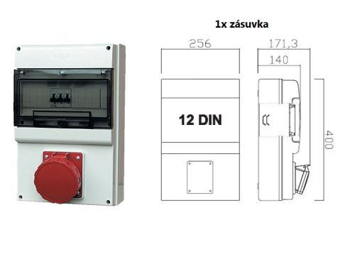 Zásuvková rozvodnice jištěná, s chráničem, 1x zásuvka, IP66 SCAME - D333.000010-3