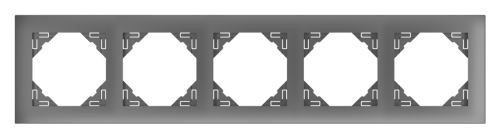Pětinásobný rámeček AQUARELLA 90950 TIS - šedá (metalic plast) LOGUS90