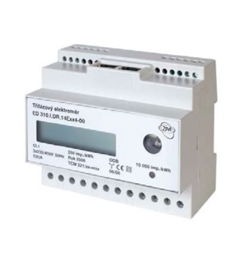 Elektroměr EDIN 310.I.D0 - X/5A, třífázový, 2 až 4-tarifní s LCD displejem, IP20
