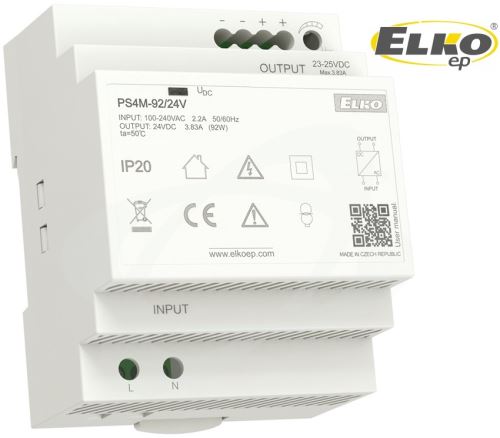 Napájecí zdroj PS4M-92/24V spínaný stabilizovaný ELKO