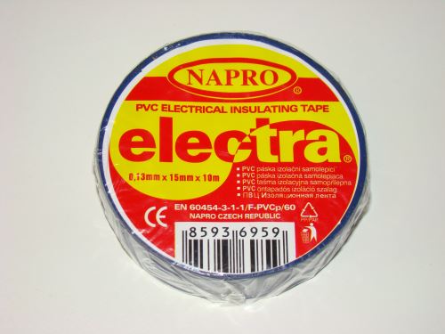 Elektroizolační páska PVC ELECTRA NAPRO 15mm x 10m modrá