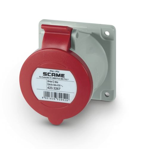 Zásuvka vestavná OPTIMA rovná, 3P+N+E, 400V/ 32A, IP44/ IP54 SCAME - 423.3267