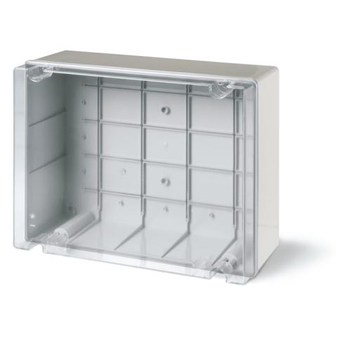 Krabice rozbočovací hluboká SCABOX IP56, průhledný kryt, 380x300x170mm SCAME - 686.430