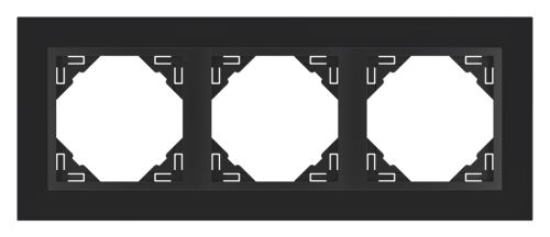 Trojnásobný rámeček CRYSTAL 90930 TEP - sklo černá/ černá LOGUS90