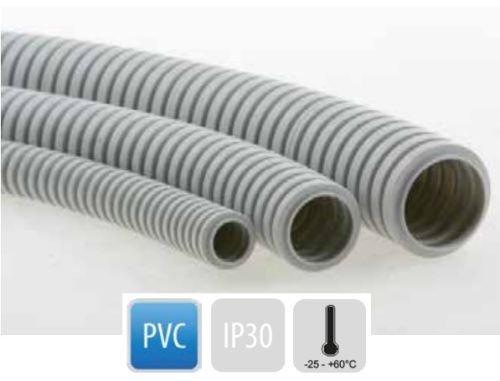 Trubka ohebná PVC O20mm 320N šedá OT32020/25 návin 25m MALPRO