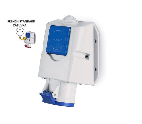 Zásuvka nástěnná kombinovaná OPTIMA 2P+E, 230V/ 32A, IP44 SCAME - 513.3253-FF