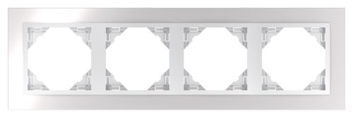 Čtyřnásobný rámeček METALLO 90940 TIA -  inox/ hliníková (kov) LOGUS90