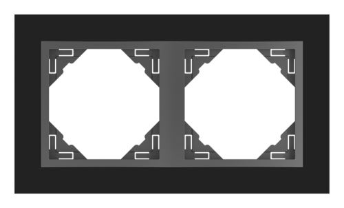 Dvojnásobný rámeček CRYSTAL 90920 TES - sklo černá/ šedá LOGUS90